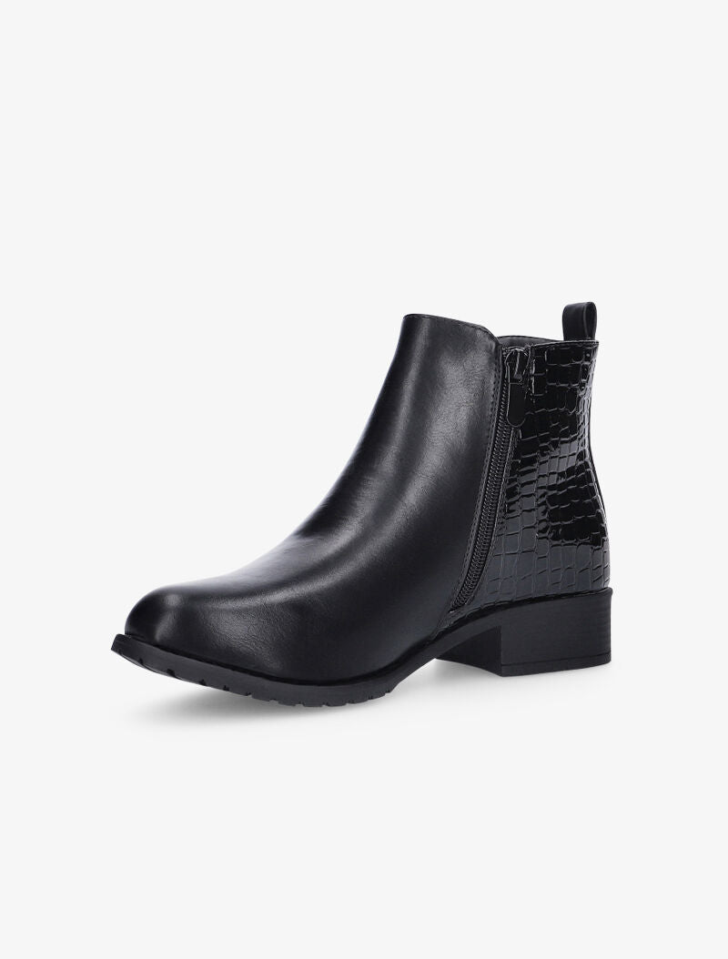 Bottines à contrefort écailles - noir - 3