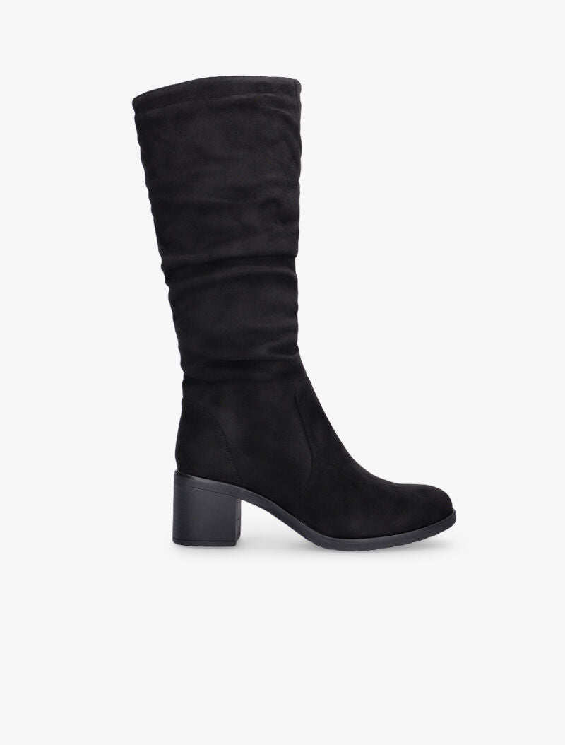 Bottes plissées à petit talon - noir - 1