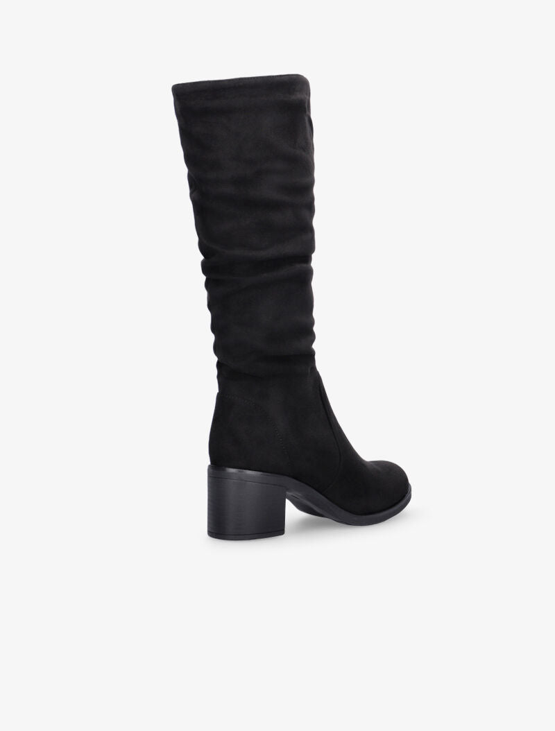 Bottes plissées à petit talon - noir - 4