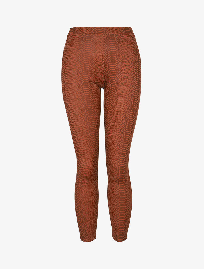 Legging épais imprimé serpent - camel - 3