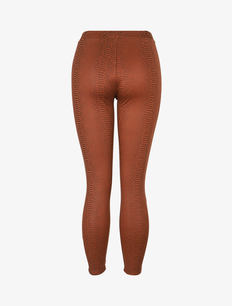 Legging épais imprimé serpent - camel - 4