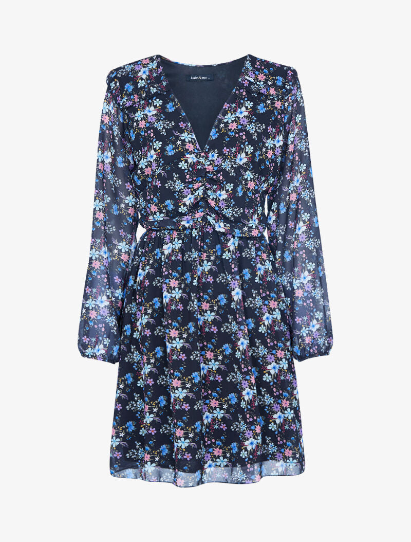 Robe à imprimé floral - noir - 1