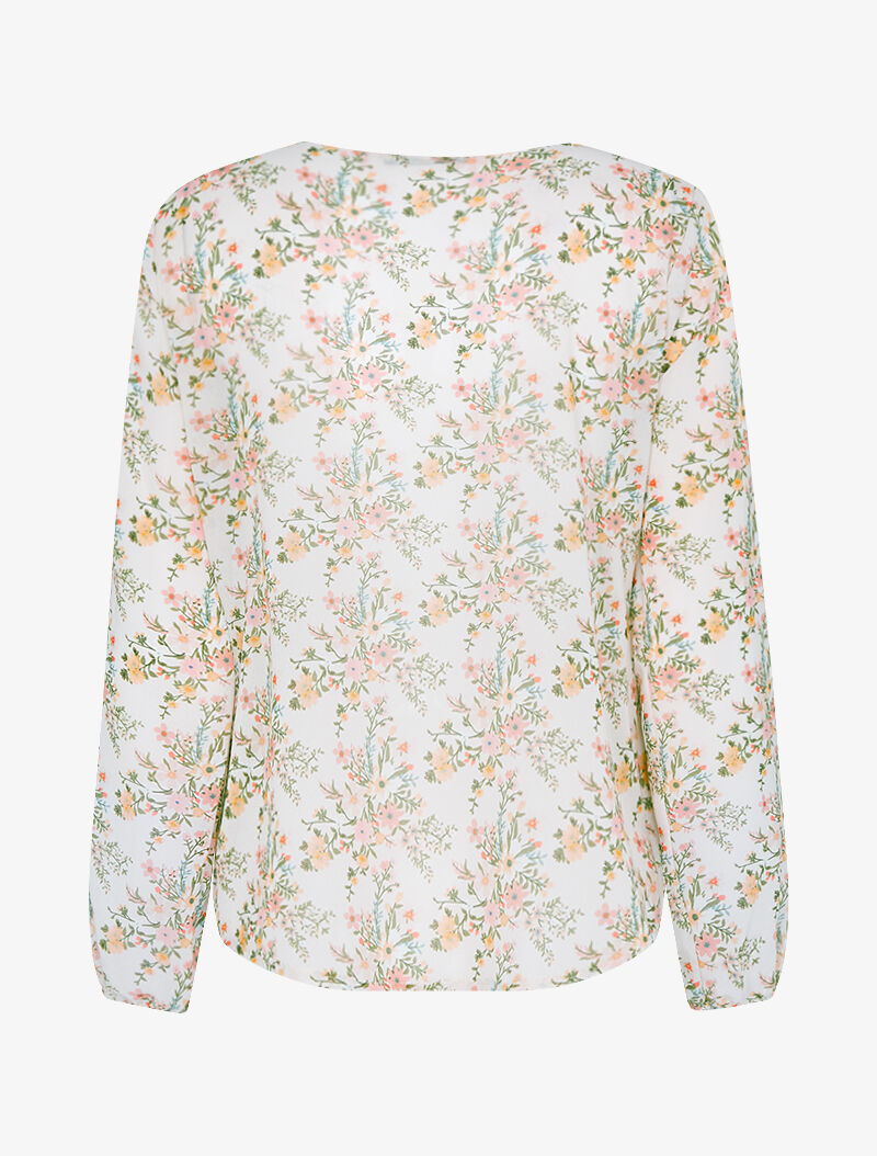 Blouse en voile à imprimés - beige - 2