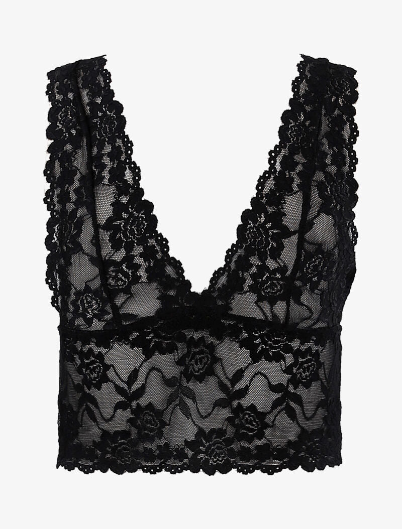 Crop top en dentelle - noir - 2