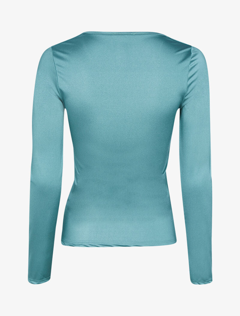 Top très ajusté à détail chaîne - turquoise - 2