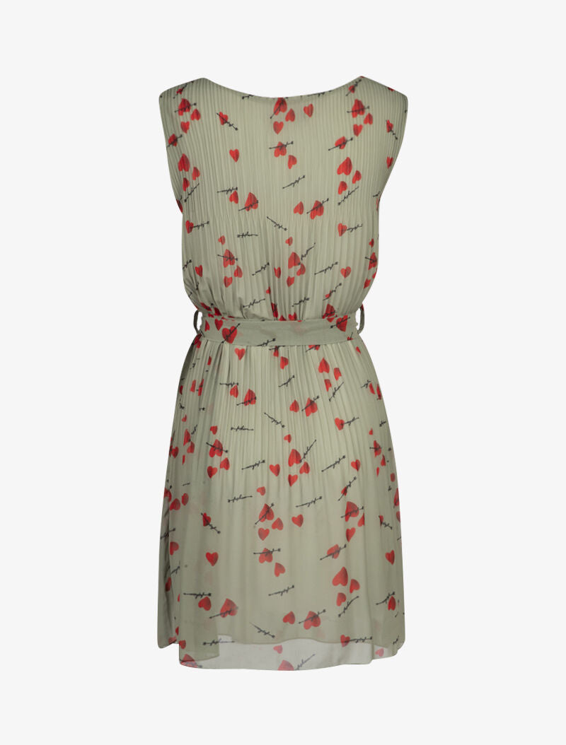 Robe gaufrée à imprimé coeurs - vert - 2
