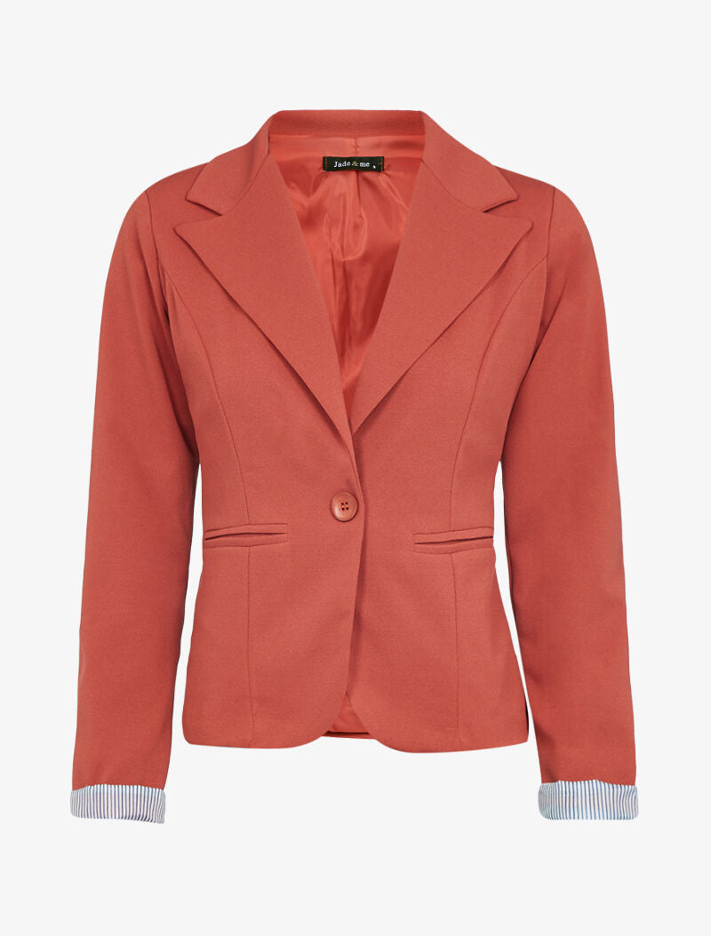 Blazer à détails rayures - brique - 1