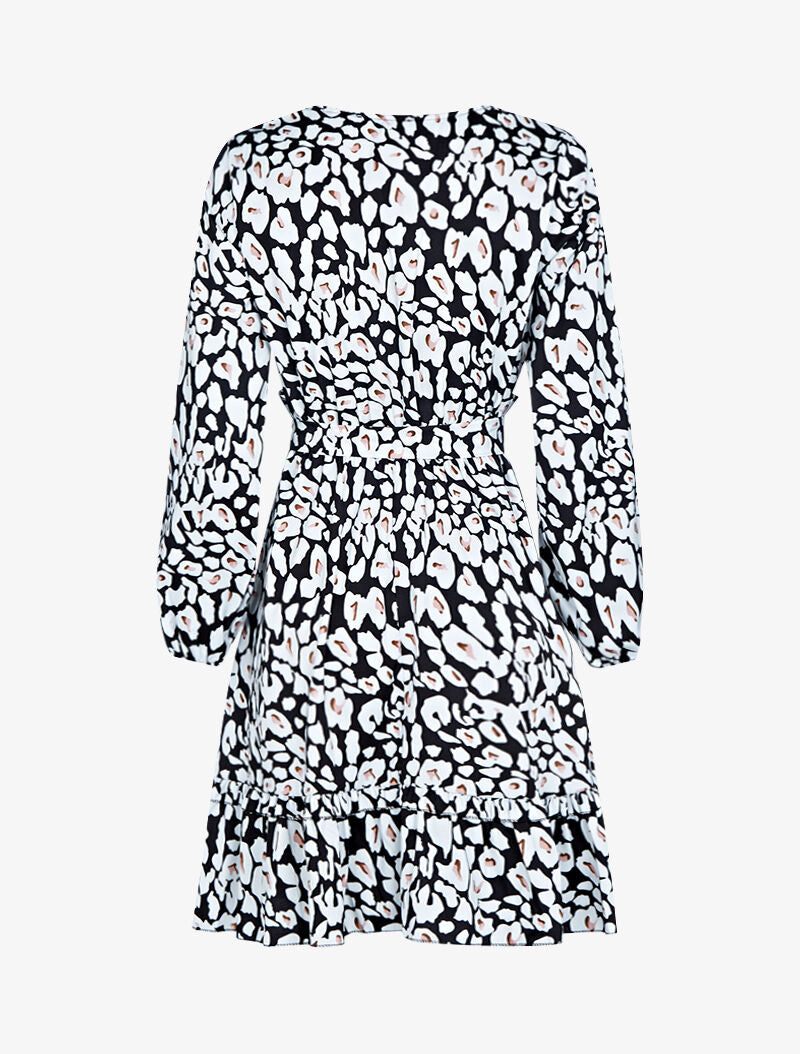 Robe patineuse à imprimés - noir - 2