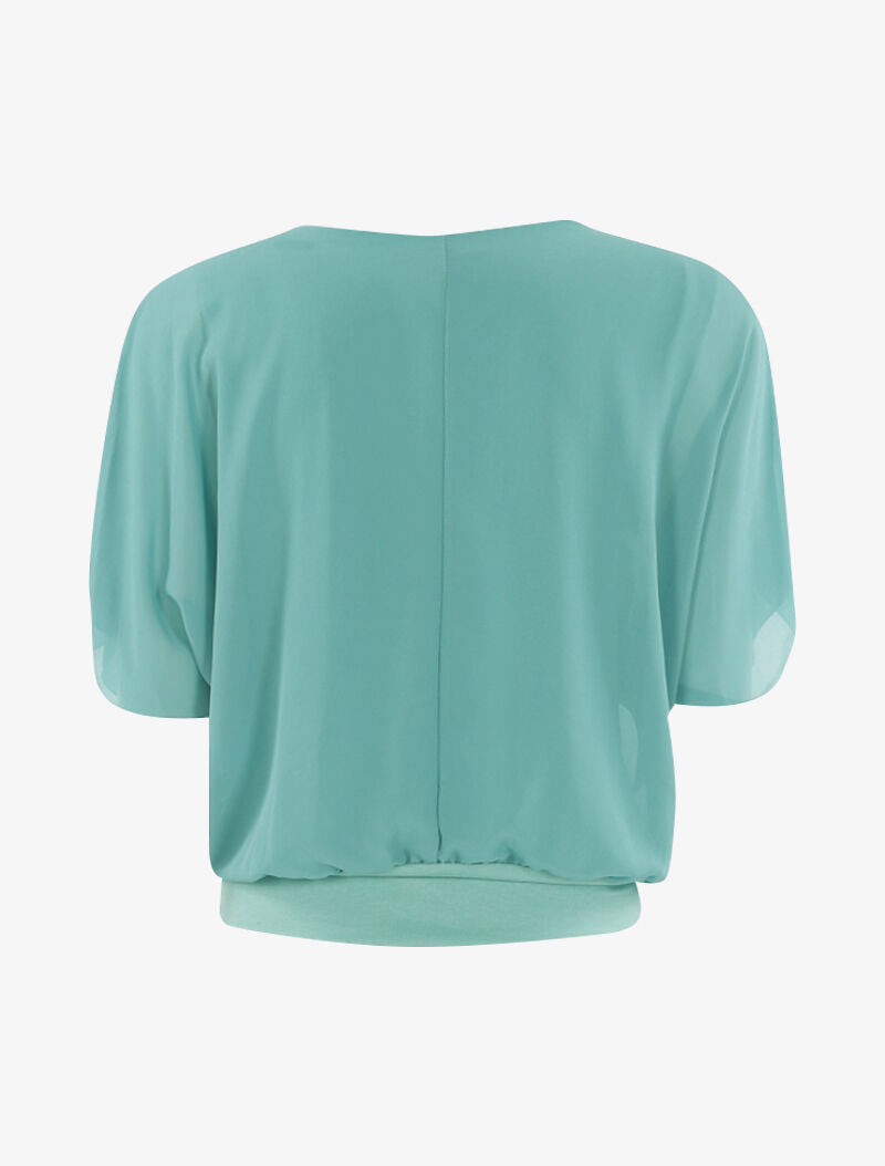Top coupe boule en voile transparent - vert d&