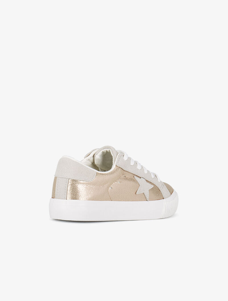 Sneakers irisées à étoiles en suédine - or - 4
