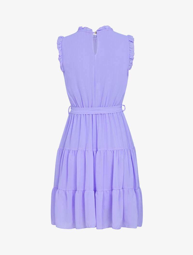 Robe en voile à volants - lilas - 3
