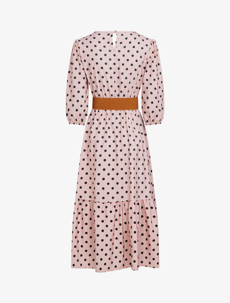 Robe à imprimé pois - rose - 2