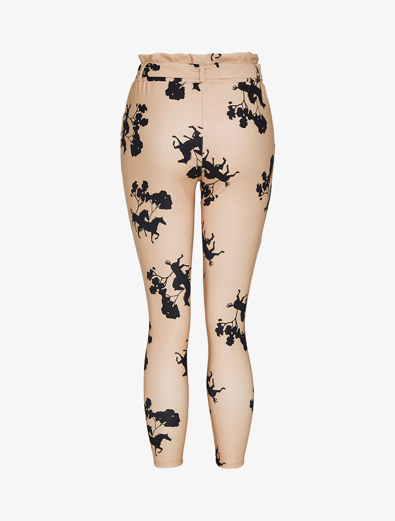 Pantalón 7/8 con estampados - camello