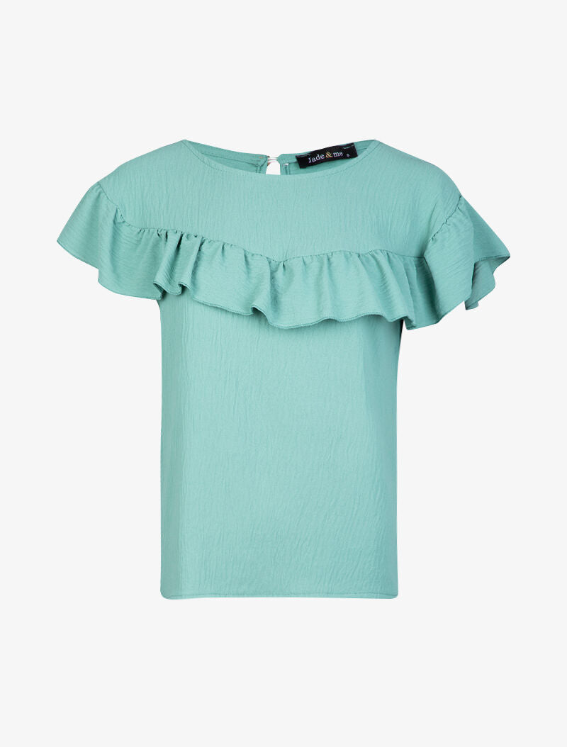 Top à bande volantée - turquoise - 3