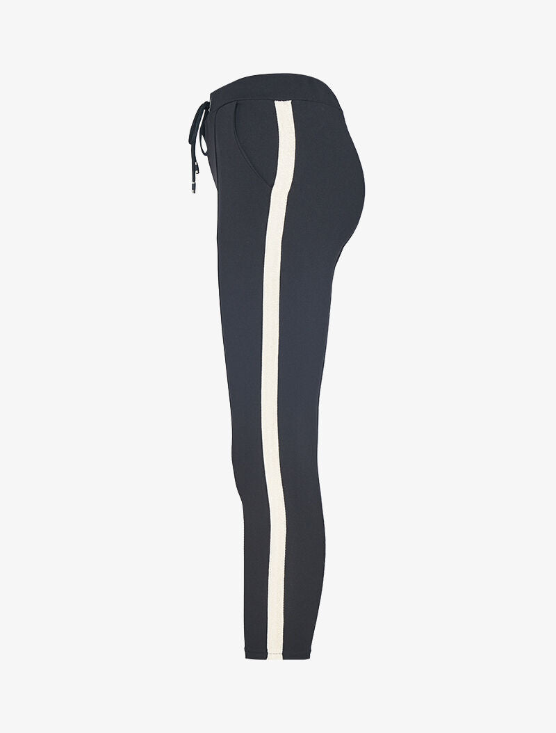 Pantalón 7/8 con bandas irisadas - negro/oro