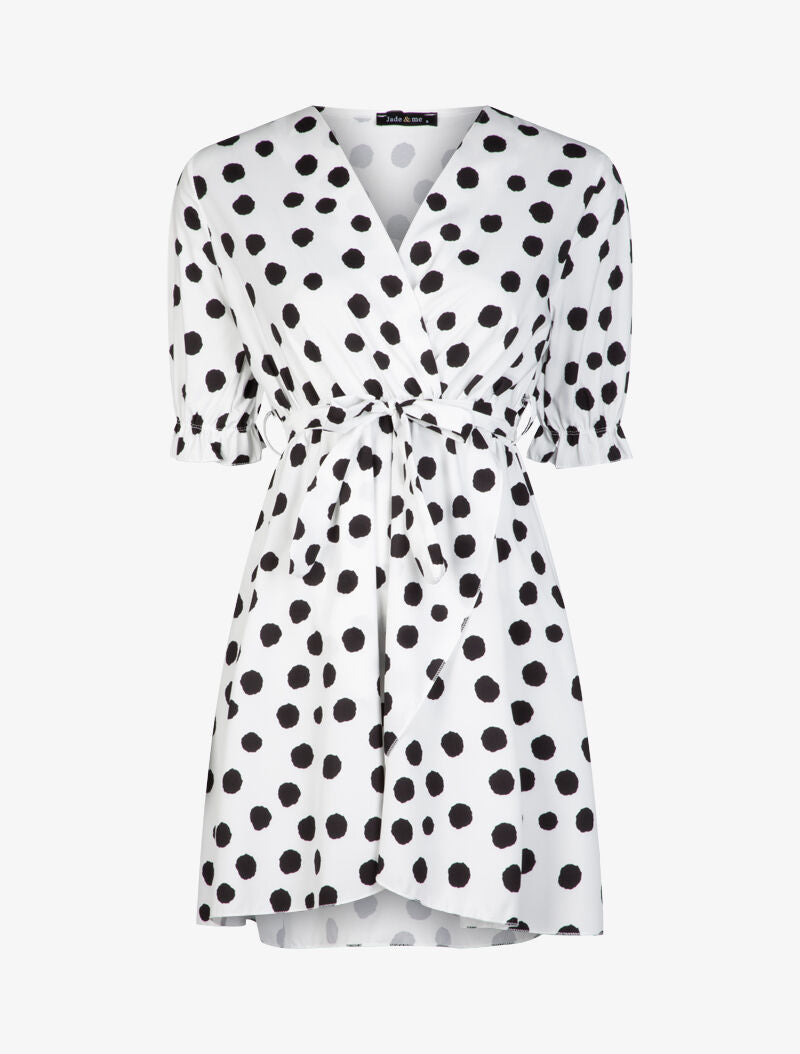 Robe patineuse à imprimés - blanc - 3