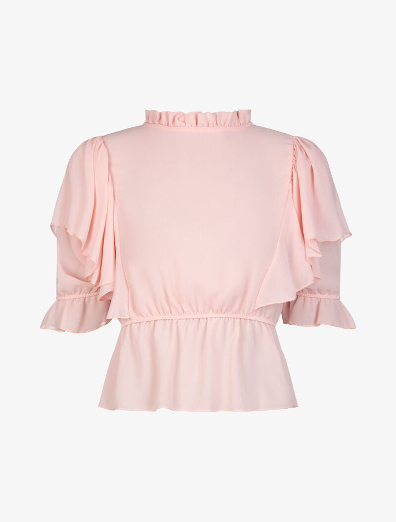 Crop top boule en voile - rose - 1