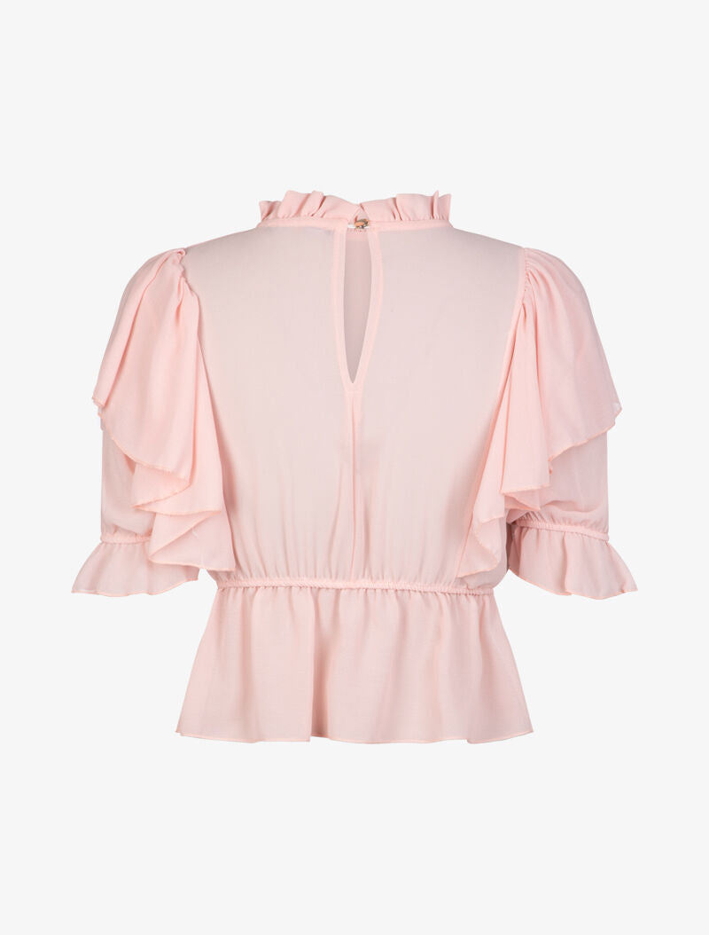 Crop top boule en voile - rose - 2