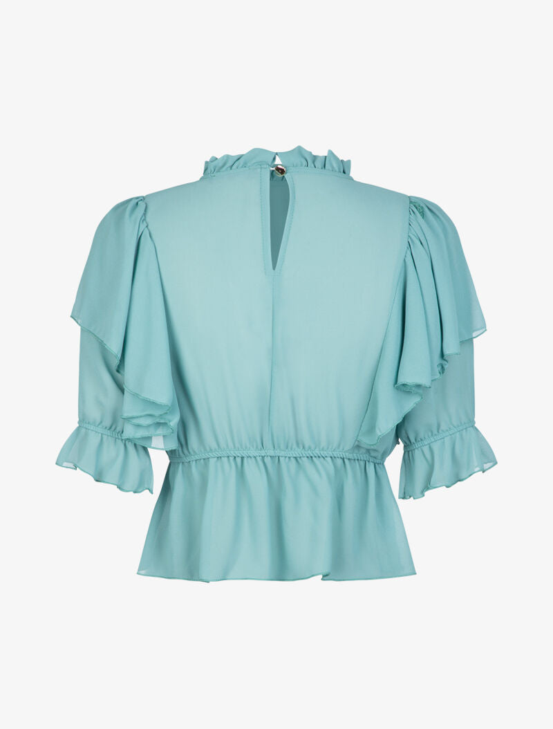Crop top boule en voile - turquoise - 2