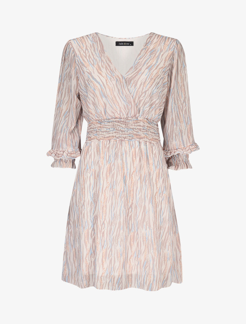 Robe patineuse à imprimés - ecru - 3