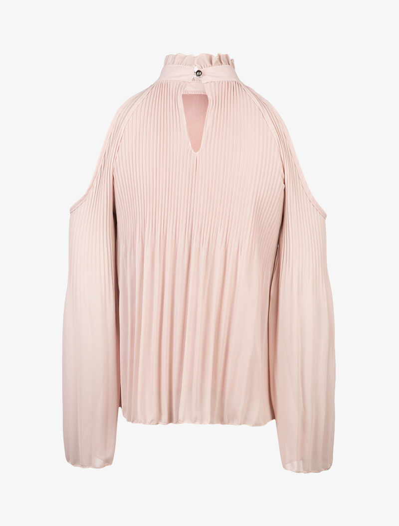 Top gaufré à épaules dénudées - rose - 2