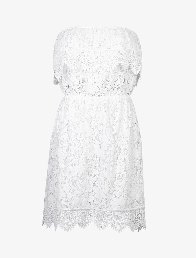 Robe bustier en crochet - blanc - 3