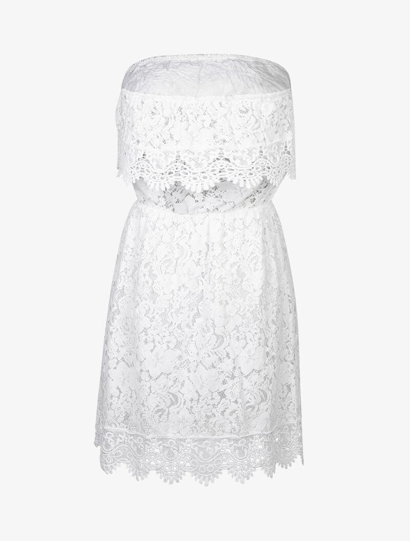 Robe bustier en crochet - blanc - 2