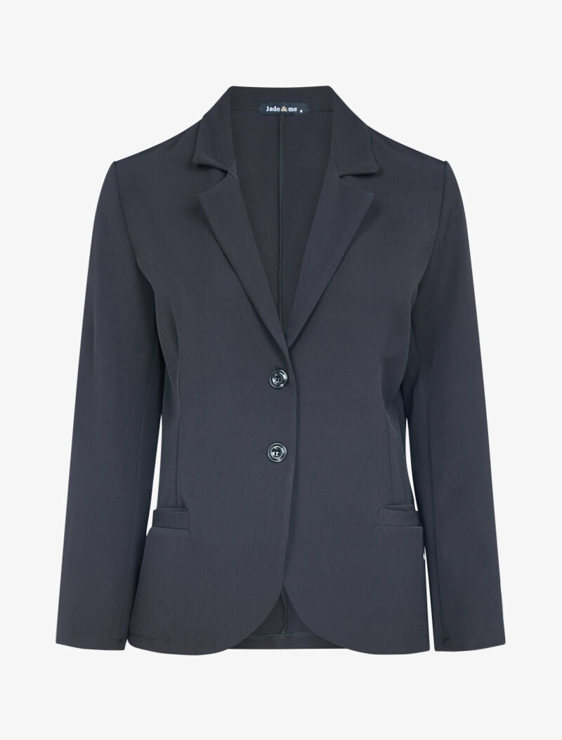 Blazer fluide uni - noir - 1
