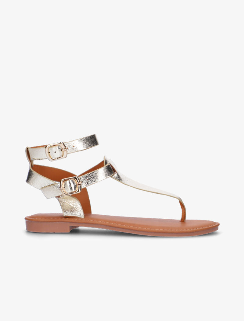 Nu-pieds à double brides - or - 5