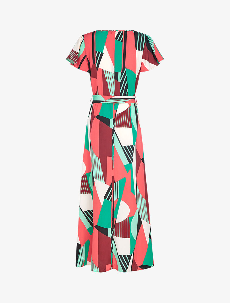 Robe à imprimés graphiques - rouge - 2