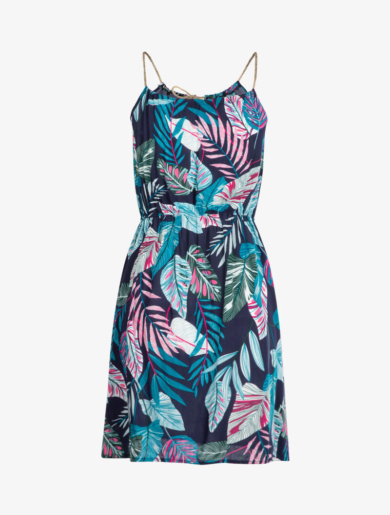 Robe à bretelles styles cordes irisées - marine - 2