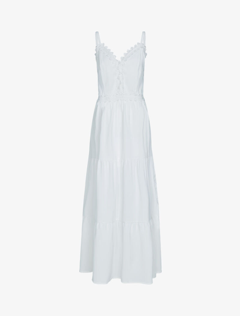 Robe à buste à détails crochet - blanc - 1