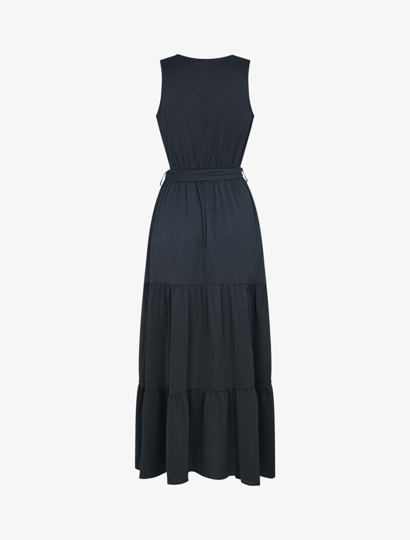 Robe à bandes ajourées en crochet - noir - 2