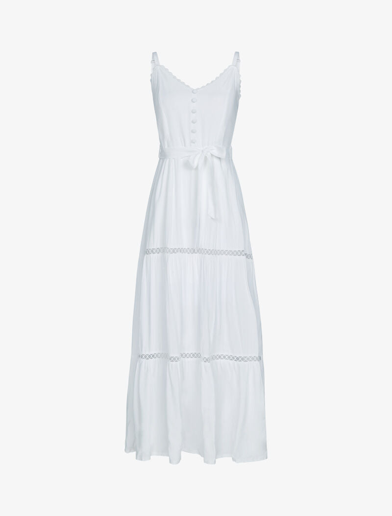 Robe à fines bretelles et crochet - blanc - 1