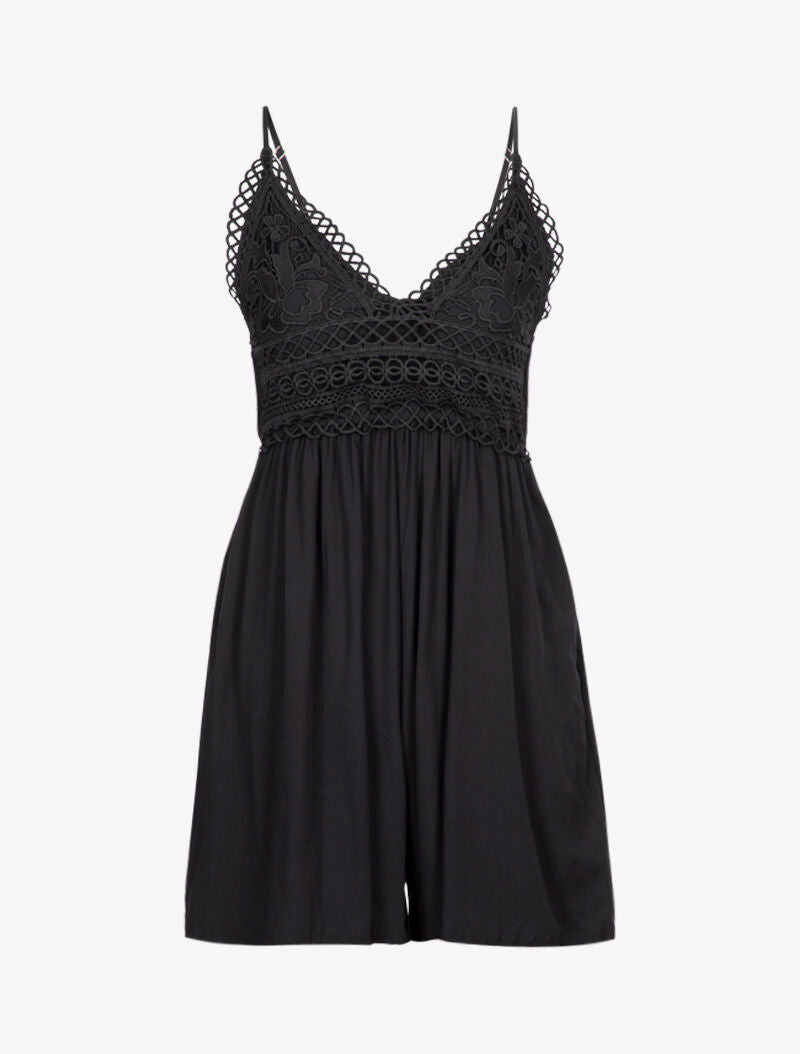 Combishort à buste en crochet - noir - 2