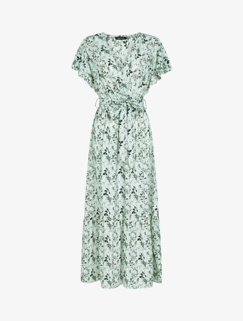 Robe à imprimé feuillages stylisés - vert d&
