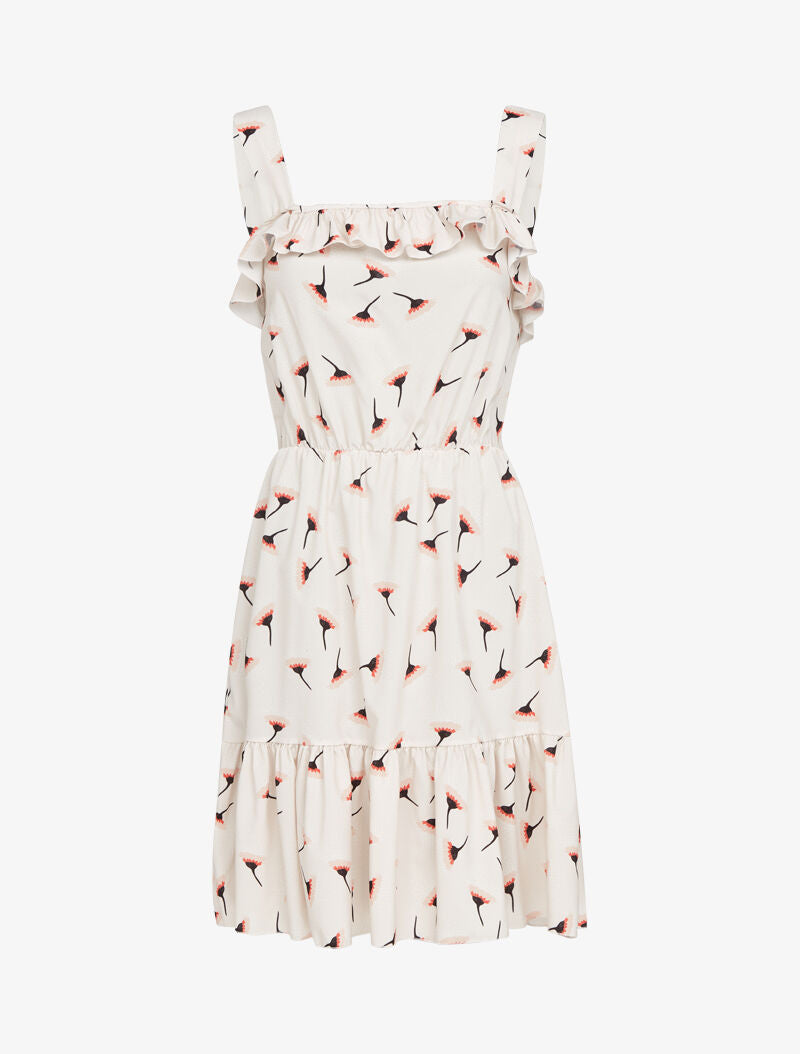 Robe volantée à imprimés - beige - 1