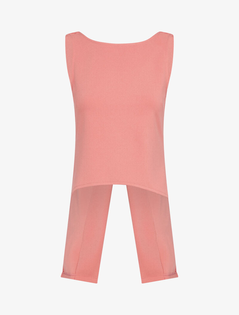 Top à dos style gilet - rose foncé - 3