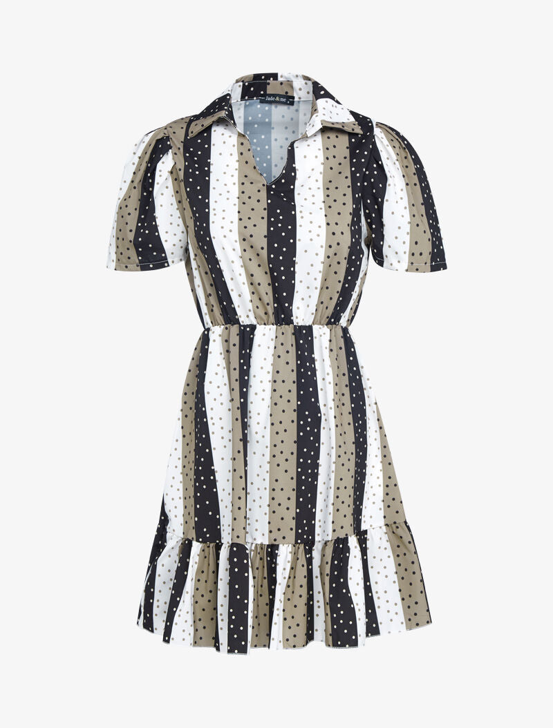 Robe patineuse à imprimés - noir - 1