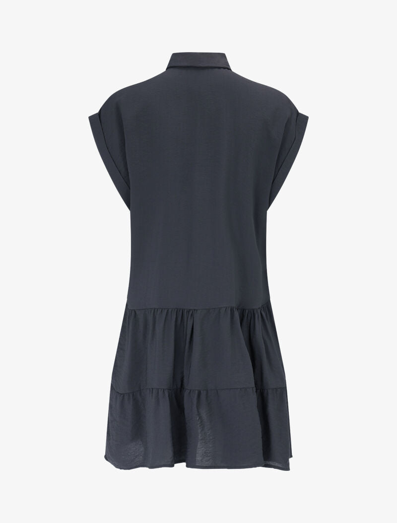 Robe courte coupe carrée style chemise - noir - 3
