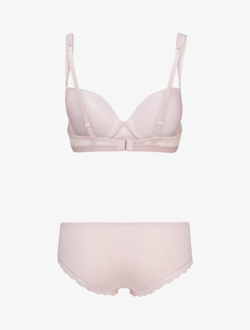 Ensembles à bretelles à bords dentelle et shorty ajouré - rose - 2