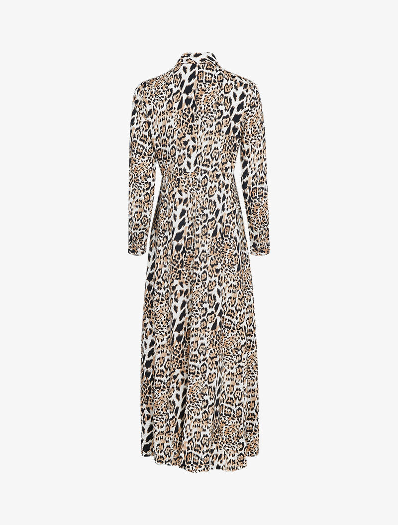 Robe chemise à imprimé animal - camel - 3