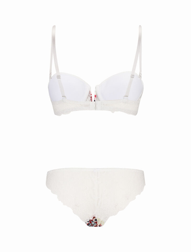 Ensemble imprimé et à dentelle - blanc - 2