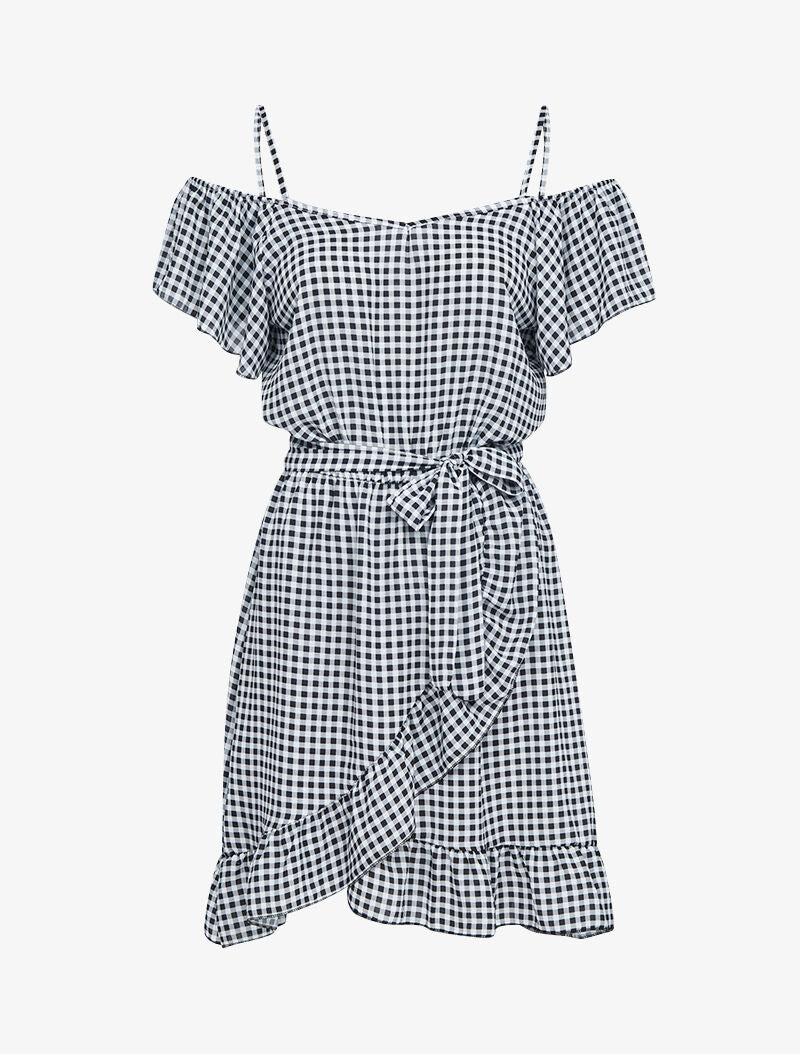 Robe imprimée à épaules nues - noir - 3