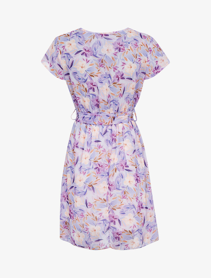 Robe imprimée en voile - lilas - 2