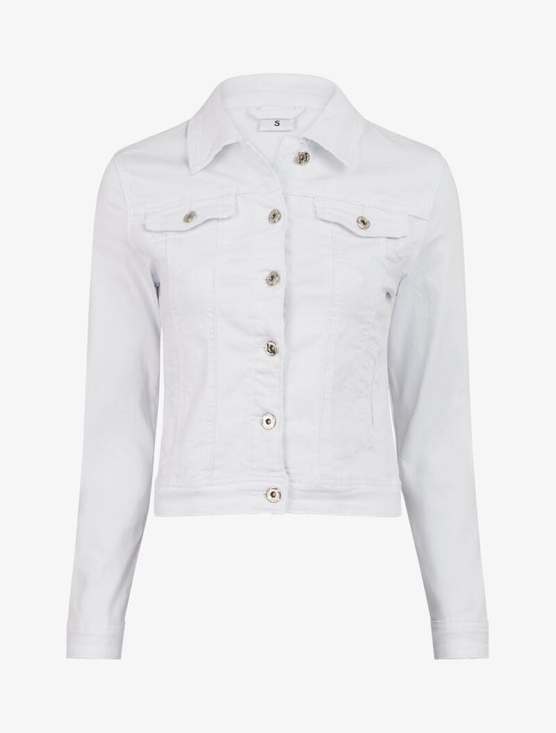 Veste en jean unie - blanc - 2