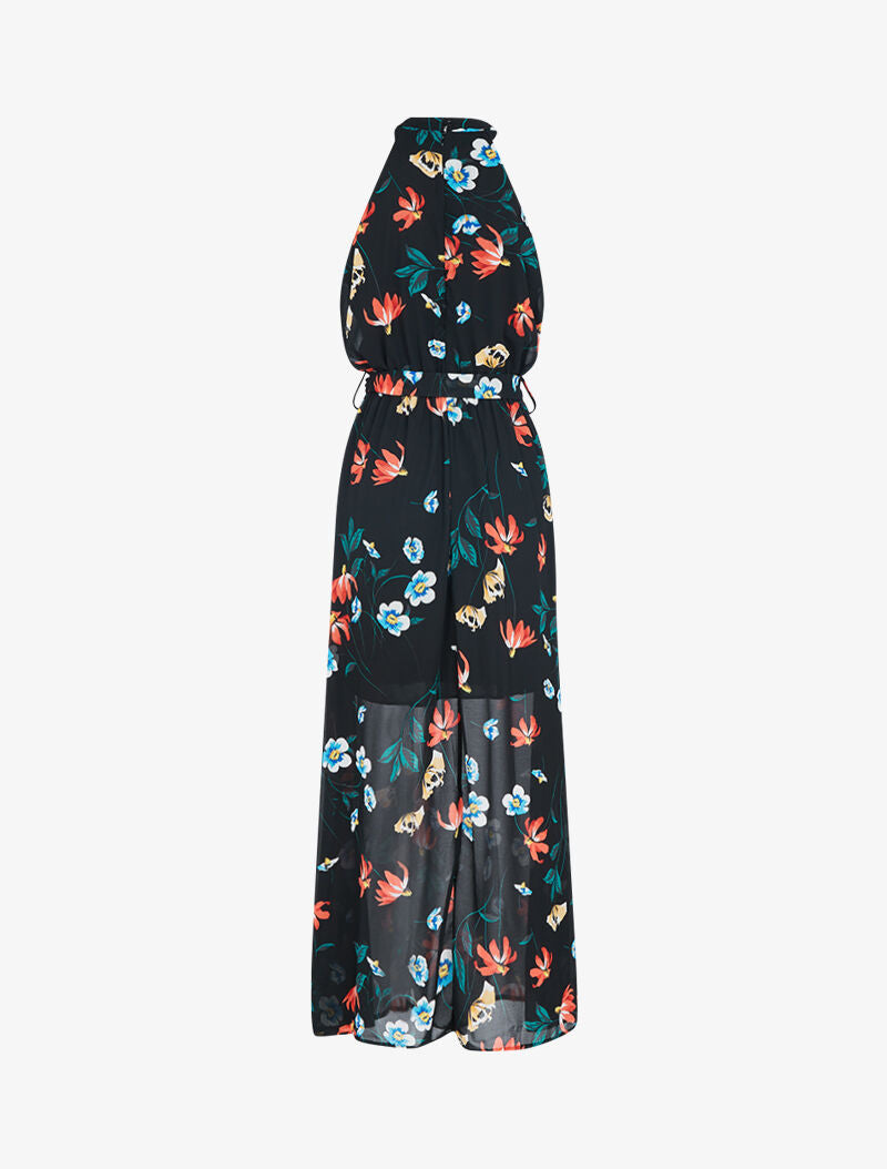 Robe longue à col américain - noir - 2