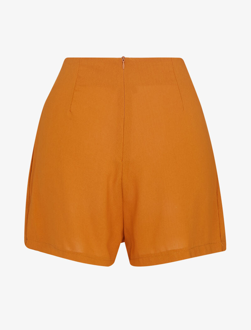 Jupe short coupe trapèze - orange - 3