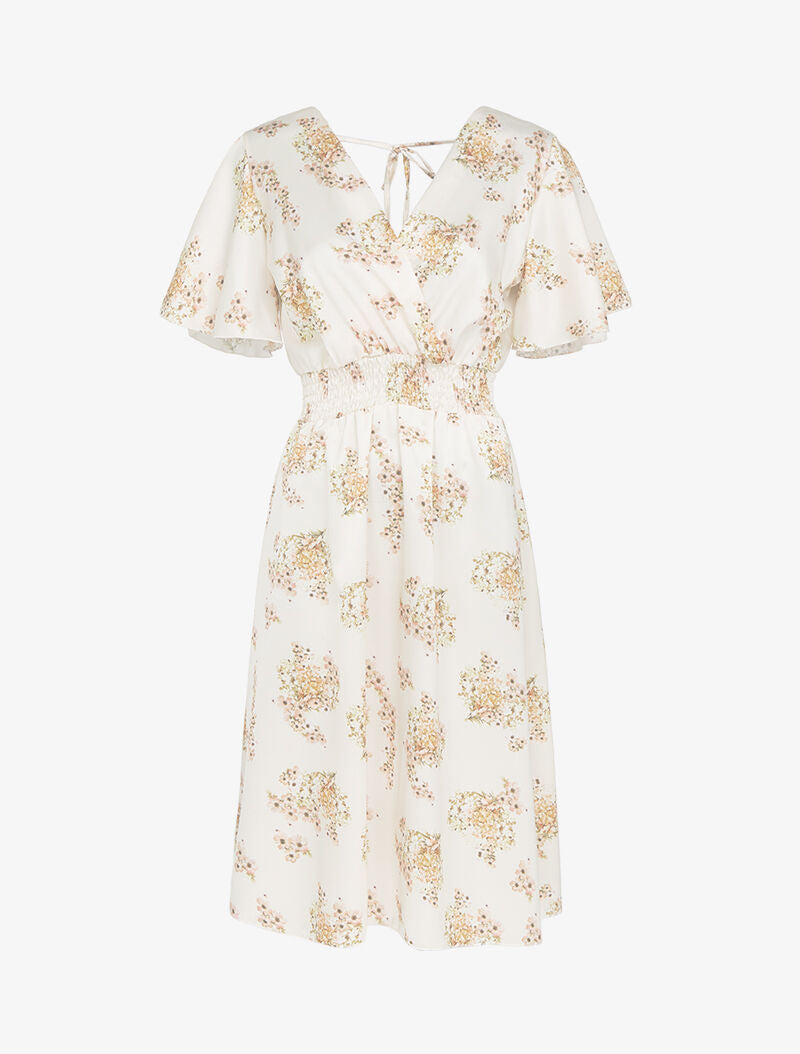 Robe satinée à imprimés - beige - 1