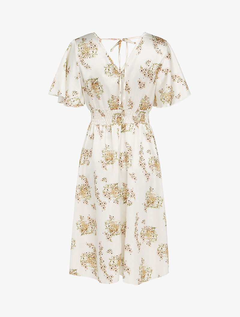 Robe satinée à imprimés - beige - 2